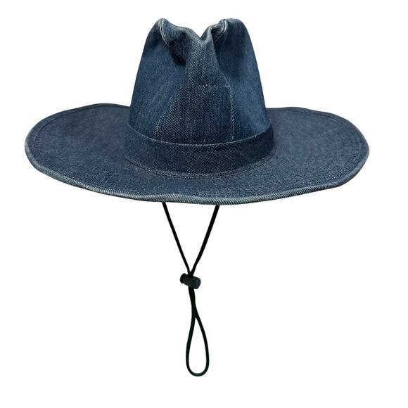 Other Accessories - Wide Brim Denim Cowboy Hat Unisex Artisan Western Festival Workwear